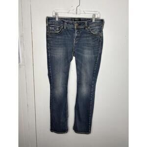 Silver Jeans Womens 31 Suki Mid Rise Slim Bootcut Western Y2K Country Tatter Hem